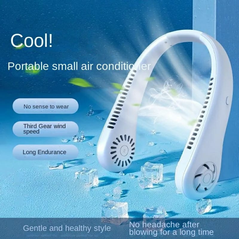Portable Bladeless Neck Cooler – Hands-Free 360° Airflow USB Rechargeable Neck Fan for Indoor & Outdoor Use Rs 850