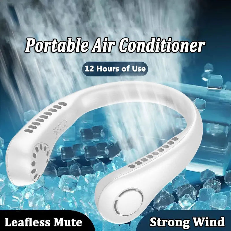 Portable Bladeless Neck Cooler – Hands-Free 360° Airflow USB Rechargeable Neck Fan for Indoor & Outdoor Use Rs 850