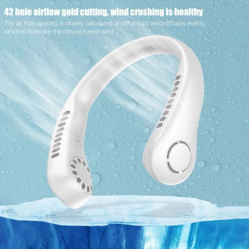 Portable Bladeless Neck Cooler – Hands-Free 360° Airflow USB Rechargeable Neck Fan for Indoor & Outdoor Use Rs 850