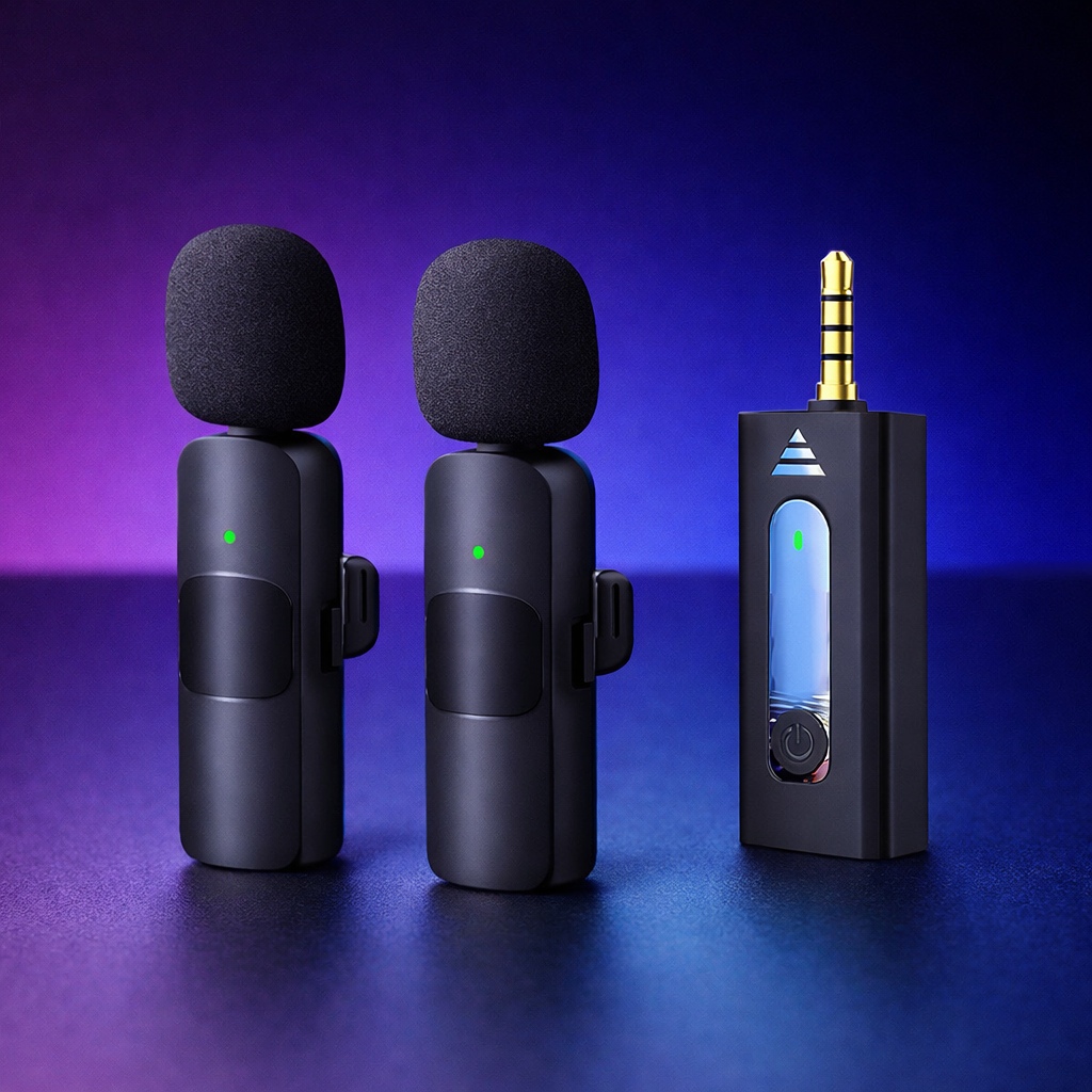 K35 Wireless Single Microphone – High-Quality 2.4GHz Lapel Mic Set with 3.5mm Receiver for Mobile Phones, Cameras, Speakers & Vlogging (Single Mic)